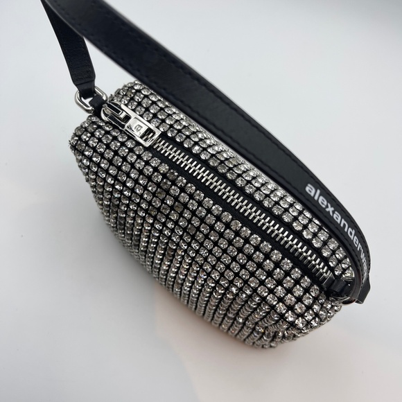 ALEXANDER WANG Black Heiress Bag Mesh Crystal Rhinestone Mini Heiress Pouch - Picture 6 of 15